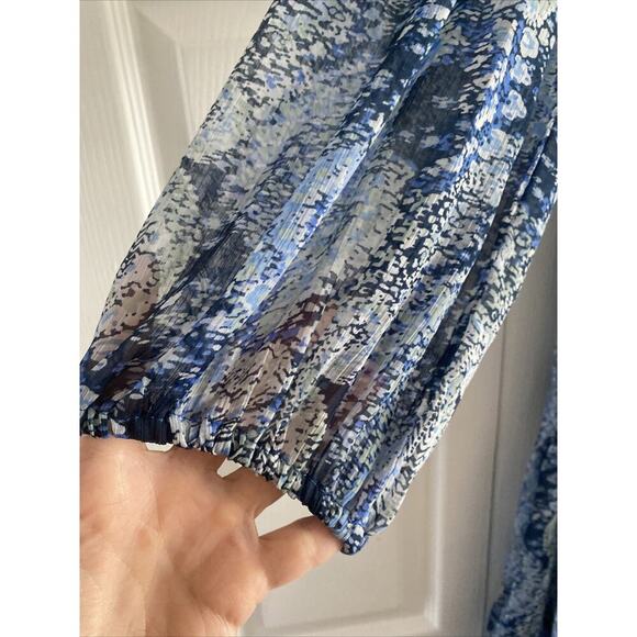 Joie Women's Medium Limited Edition Blue Tiered Parisian Pasiley Maxi Dress - Picture 5 of 11